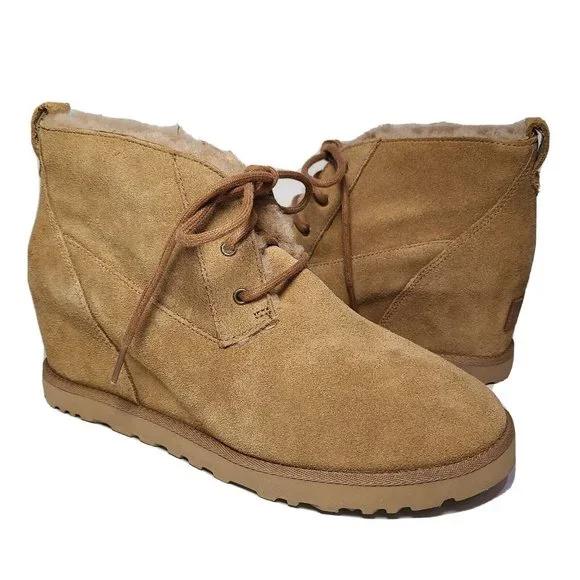 UGG | Shoes | Ugg Women Boots Classic Femme Laceup Tan Suede  display picture 2